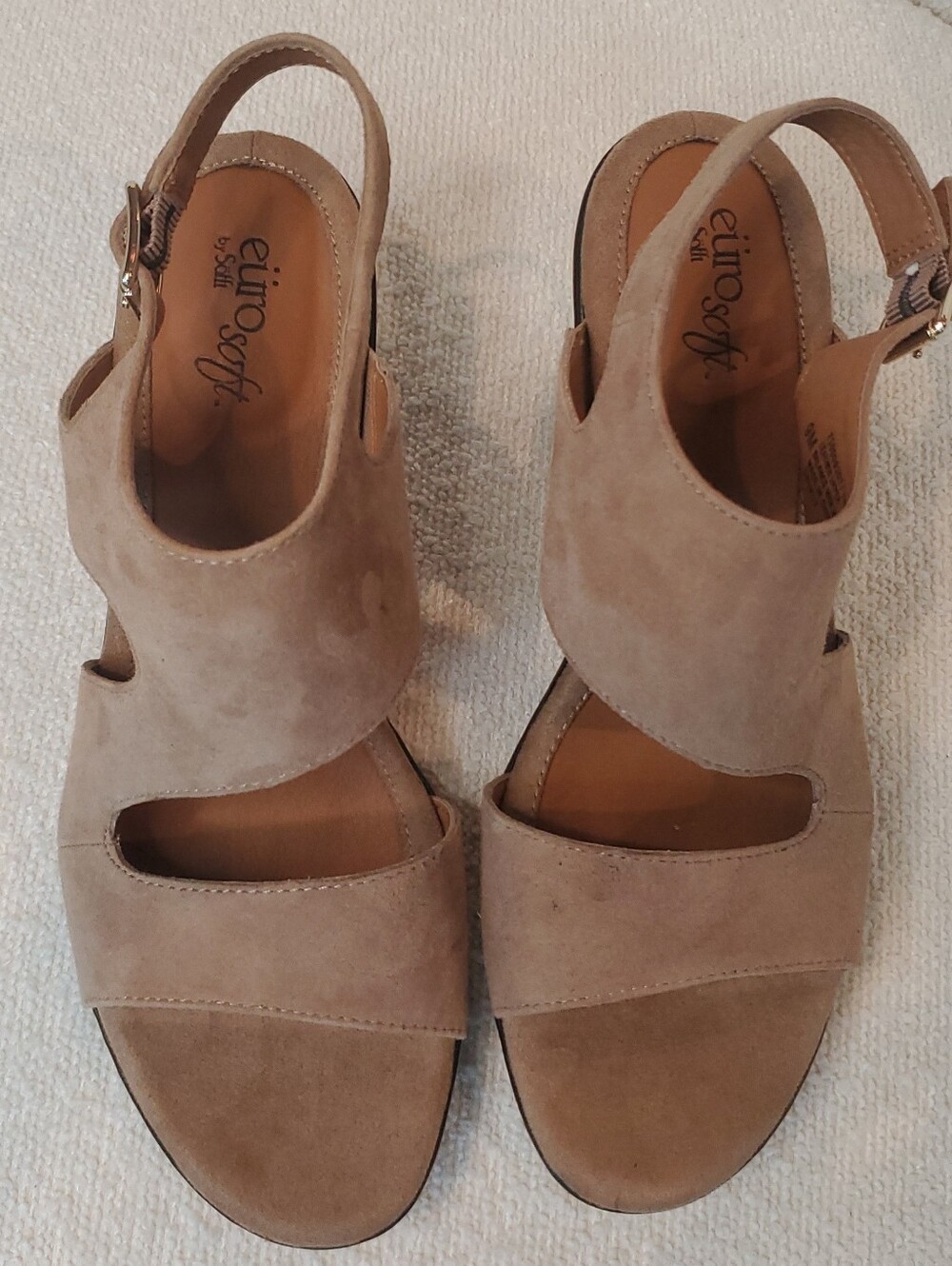 Euro Soft Vali Baywater Women's Tan Suede Slingback Sandals Women's Size 9